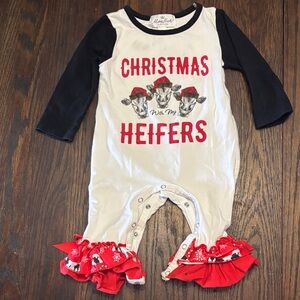 Marie Nicole Christmas Heifers One Piece - Red, Black, and White